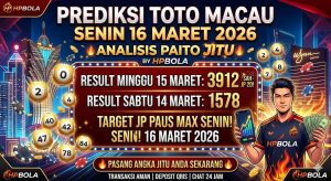 Prediksi Macao Hari Ini Senin 16 Maret 2026 Sah JP 2D 12 HPBOLA