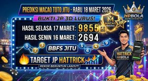 Prediksi Macao Toto Rabu 18 Maret 2026 Bukti JP 3D Lurus Result 9855 HPBOLA