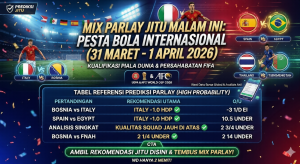 Tabel prediksi parlay jitu malam ini kualifikasi piala dunia 2026 dan persahabatan internasional