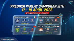 Infografis Prediksi Parlay Campuran Akurat 17 - 18 April 2026 Inter Milan, Persebaya, Willem II.