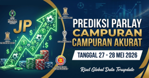 Banner Prediksi Parlay Campuran Akurat Tanggal 27 - 28 Mei 2026 untuk pasaran Copa Libertadores dan Sudamericana.
