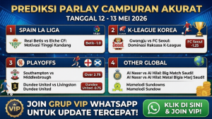 Infografis Prediksi Parlay Campuran Akurat 12 - 13 Mei 2026 HPBOLA
