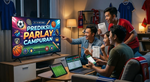 Infografis prediksi parlay campuran jitu tanggal 13 dan 14 mei 2026 untuk liga-liga besar dunia.